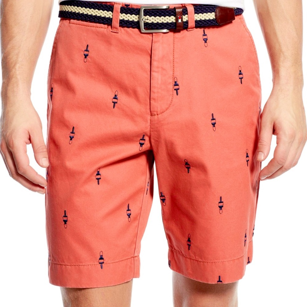 🚢Tommy Hilfiger Mens Red Classic Fit Shorts 36W